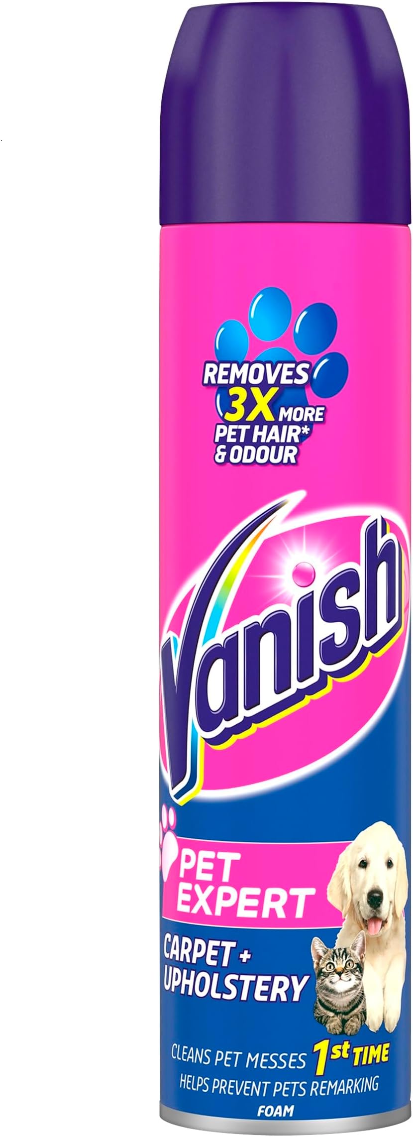 Vanish Pet Expert Carpet Cleaner & Upholstery Foam, 600 ml