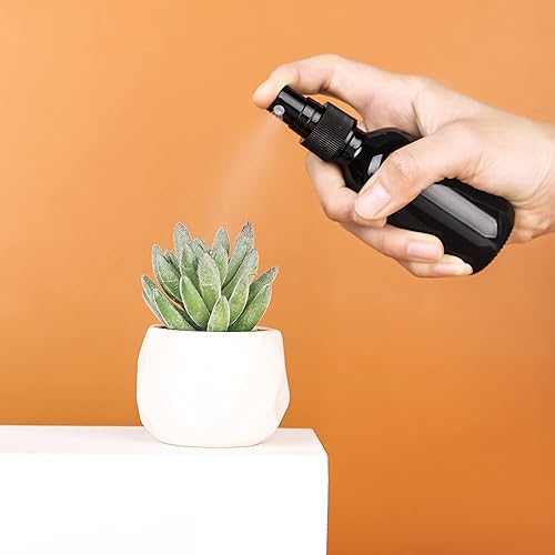 Miniatura 7 de Botella de vidrio resistente a los rayos UV, botellas de vidrio Boston de niebla fina con pulverizador de niebla fina negra, botellas pequeñas