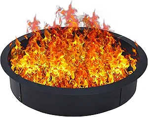 Fire Pit Ring for Outside Fire Pit, 36" x 30" x 10" Firepit Ring 2.5MM Steel Heat-Resistant Large Bonfire Fire Pit Insert Round, Above or In-Ground Fire Pit, for Camping Garden Backyard