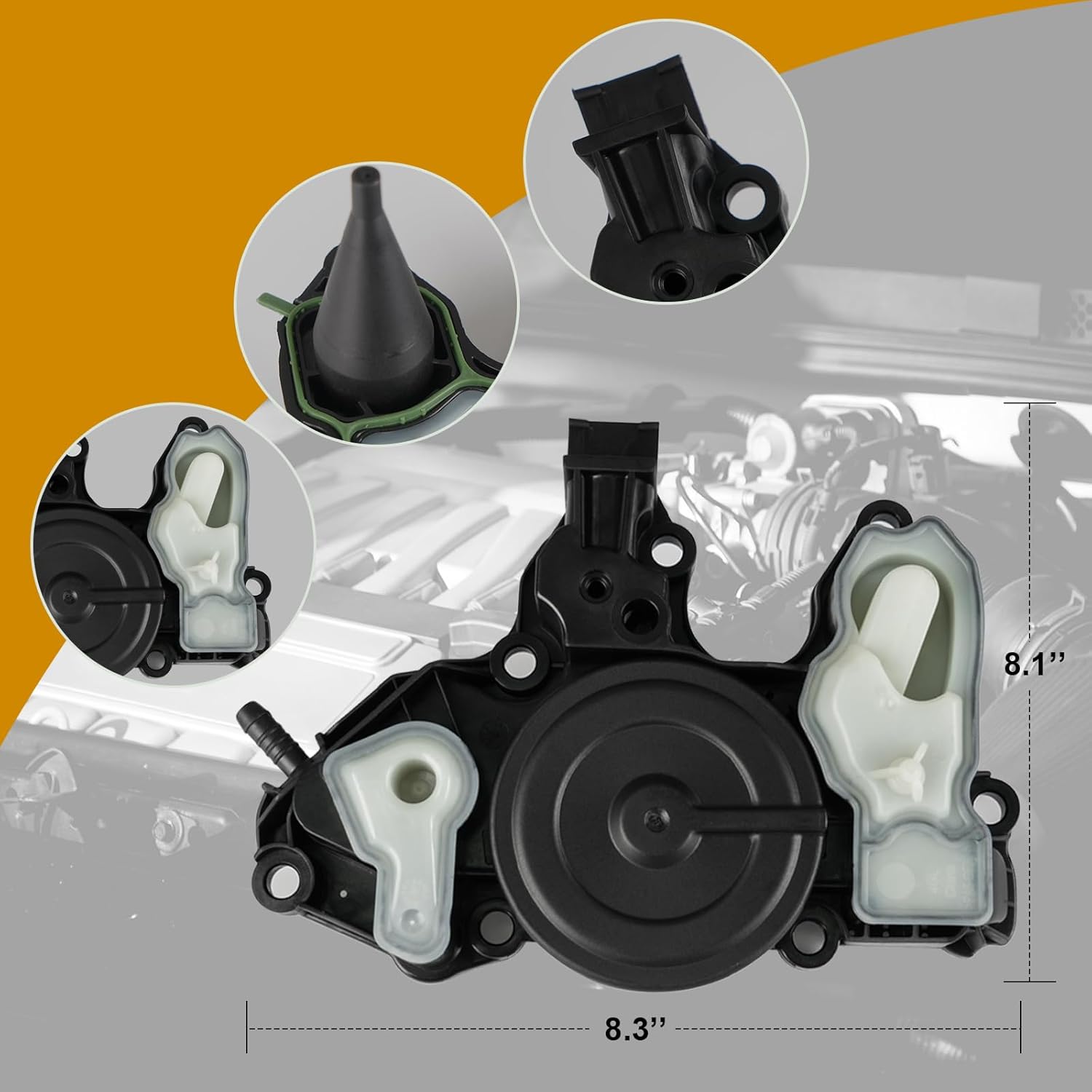 06K103495 oil separator engine crankcase exhaust valve, compatible with Volkswagen Golf and Volkswagen Jetta, suitable for Audi A3 A4 Passat Bettle GTI 1.8T 2.0T 2014-2018