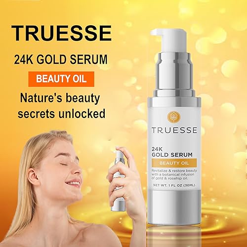 Miniatura 3 de TRUESSE Suero de oro de 24 quilates, suero antienvejecimiento, suero facial para mujer, aceite ayurvédico para arrugas, 1 onza líquida