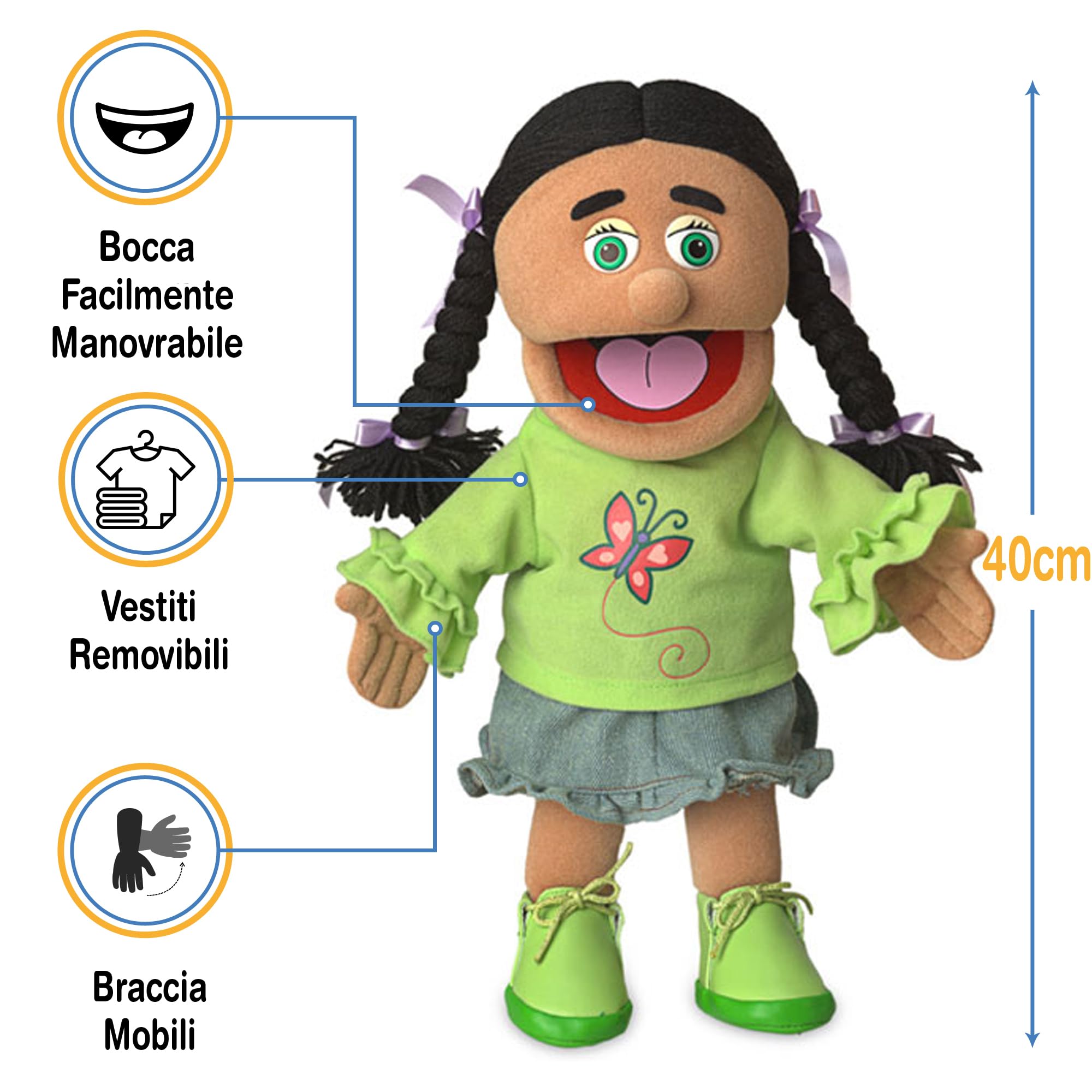 14" Jasmine (Hispanic) by Silly Puppets