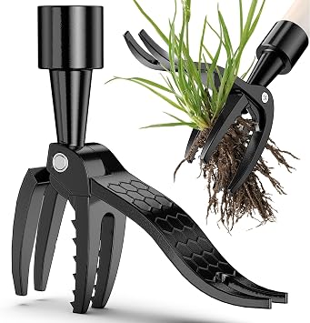 Weed Puller Tool Head Replacement, Weeding Puller Remover Tool Stand Up Heavy Duty for Yard Garden, 4 Claws Steel Head Artifact Uprooting Weeder Tool Design Easily Remove Weeds No Handle