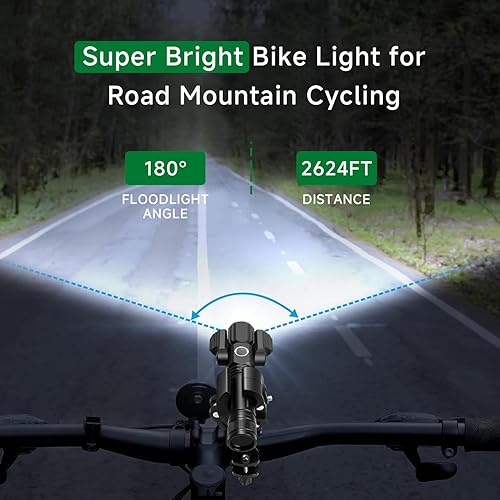 Miniatura 3 de Juego de luces recargables superbrillantes para bicicleta, 4+4 modos, potente faro delantero y trasero de bicicleta, 18+ horas, luces impermeables