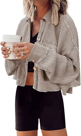 Panadila Women's Cropped Waffle-Knit Jacket