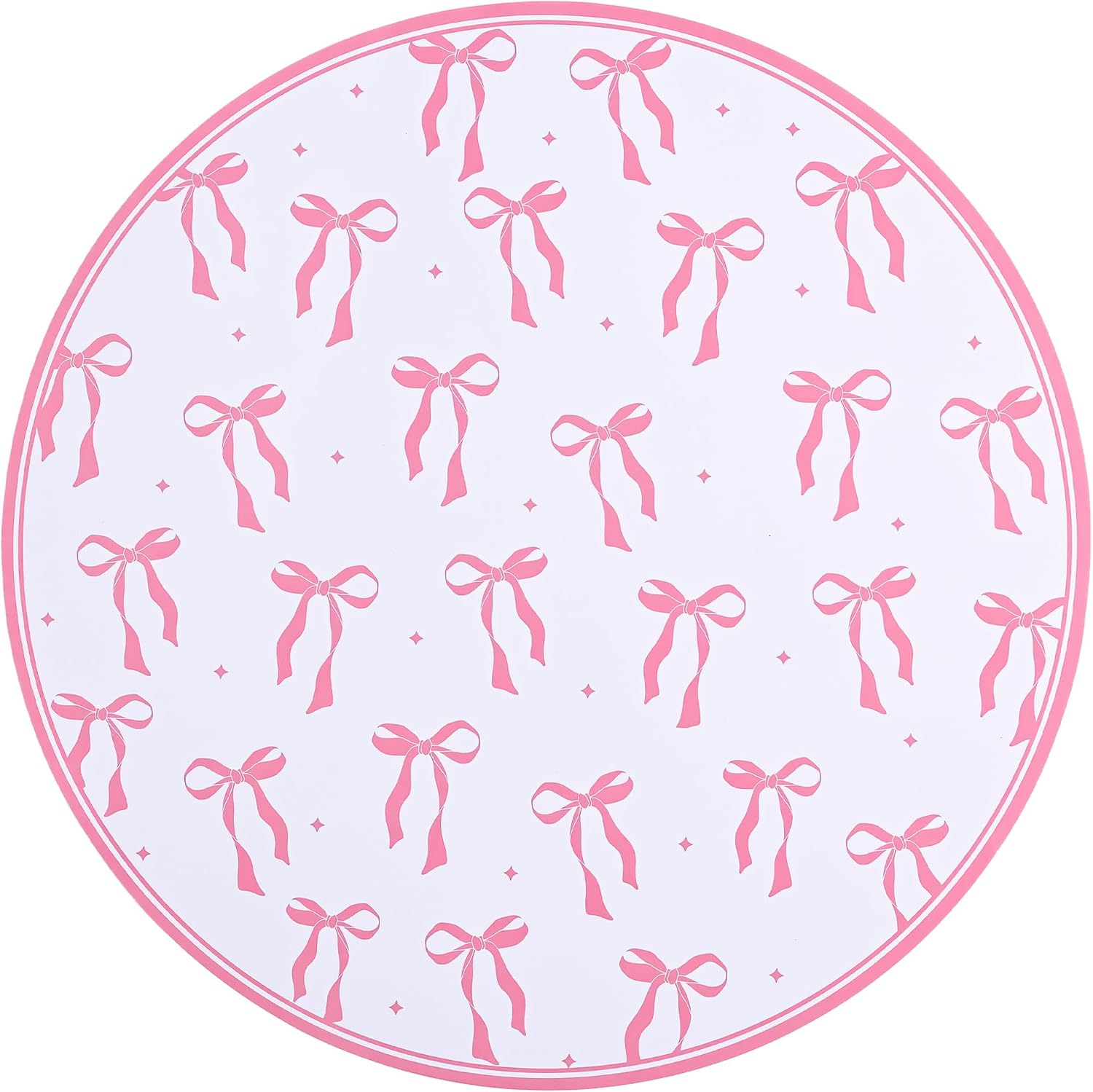 100 Pcs Pink Bow Party Placemats And Drinks Coasters Disposable Coquette Bowknot - View #10