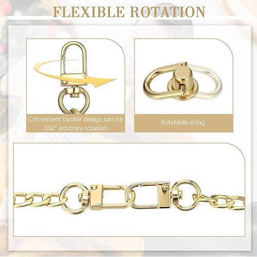 Miniatura 3 de 24 piezas de correa de cadena para bolso, remaches, anillo D, extensor de correa plana de repuesto, kit de conversión cruzada, botones de cabeza de