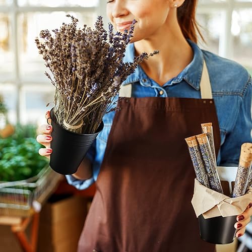 Miniatura 5 de Paquete de 12 cubos de metal con asa, cubo galvanizado de 4.5 x 5 pulgadas para niños, suministros de fiesta para niños, manualidades para Navidad,