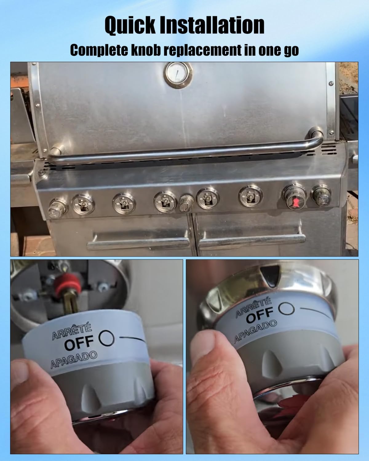 67692 Grill Control Knobs Kit Replacement Fit for Weber Summit 660 670, with 6 Main Burner Ignition Control Knobs, 1 IR Knob, 1 Smoke and 1 Grill Burner Knob, 9 Pack