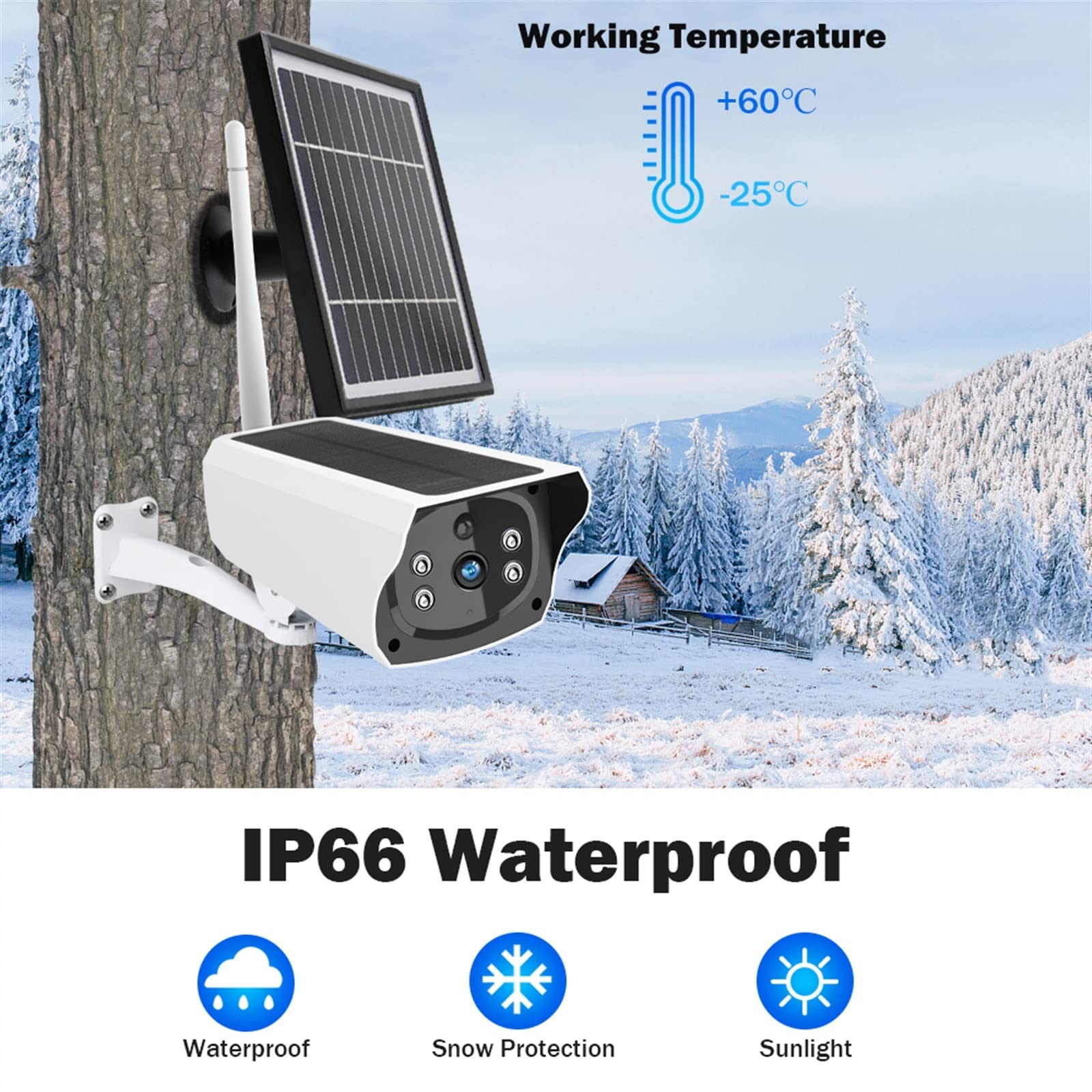 Kamera bezpieczeństwa zewnętrzna, Karta SIM 4G słoneczna kamera IP zasilana z baterii kamera monitorująca wideo kolor noktowizor 1080P CCTV kamera bezpieczeństwa w domu Kamera bezpieczeństwa domowego