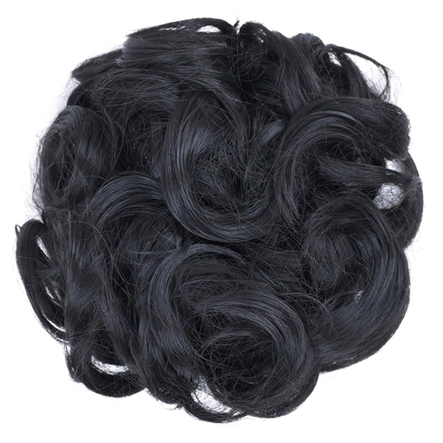 Women Bun Scrunchies 1PCS Messy Bun Hair Piece, Messy Hair Bun Scrunchies Synthetic Wavy Curly Chignon Ponytail Hair Extensions Thick Updo Hairpiece for Daily Wear Bun Hair (Color : 1)