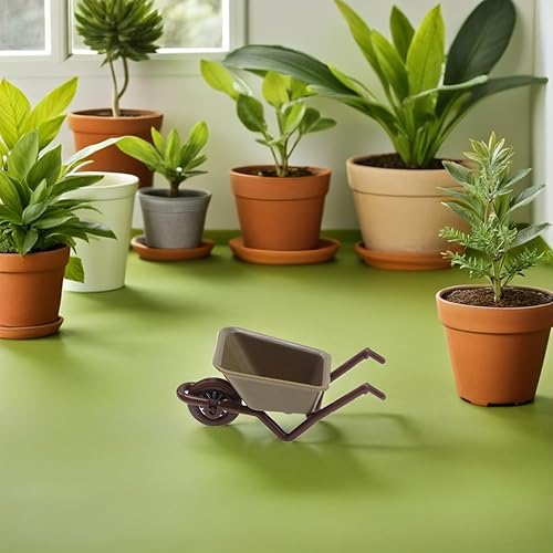 Miniatura 14 de Zerodeko 4 modelos de carrito de simulación, mini carretillas para casa de muñecas, accesorios de carretilla en miniatura para figuras de acción