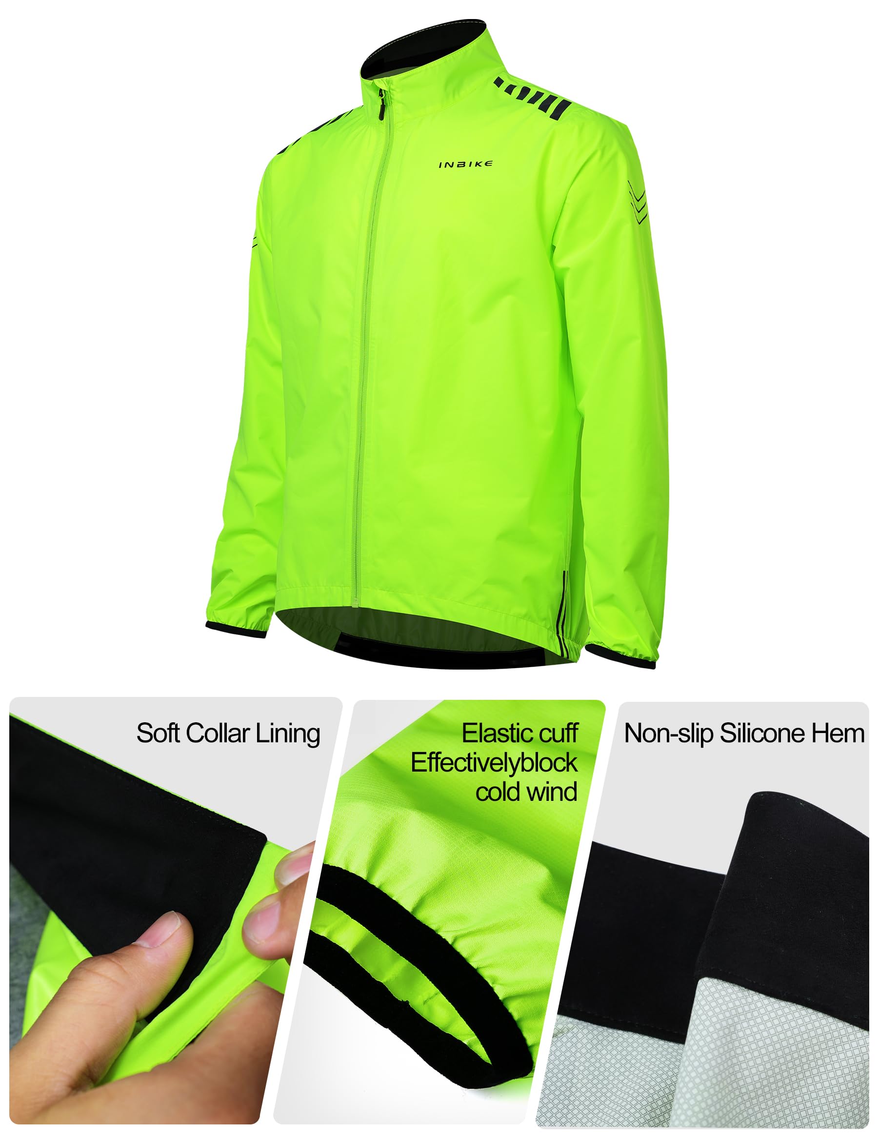 INBIKE Giacca Antivento Ciclismo Uomo Giacche Running Impermeabile Leggero Riflettenti Traspirante per Corsa Ciclismo Trekking e Vita Quotidiana