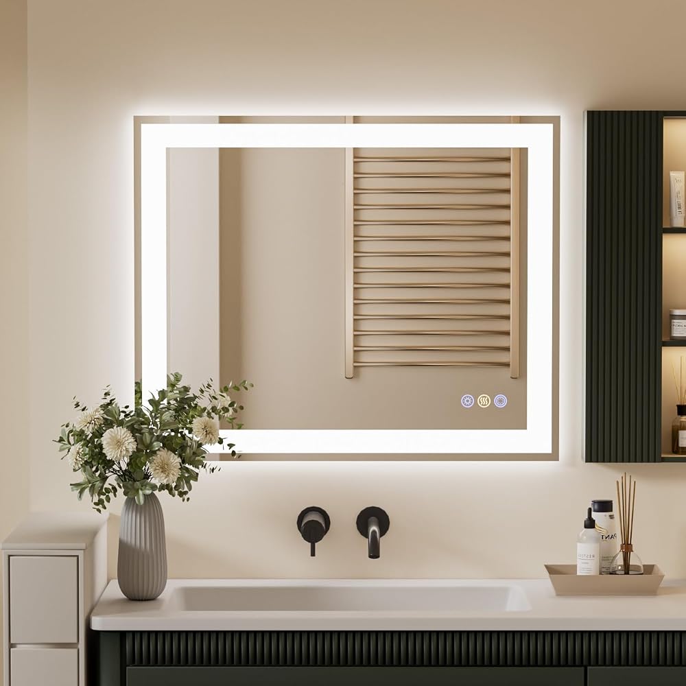 32x40 Inch LED Bathroom Mirror With Front & Back Light - Dimmable, 3 Color Temp, Anti-Fog - View #3