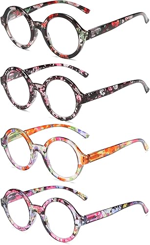 Bevi Gafas de lectura elegantes para mujer, lector redondo con bisagras de resorte, lentes de gran valor para mujeres 2948 (2.25)