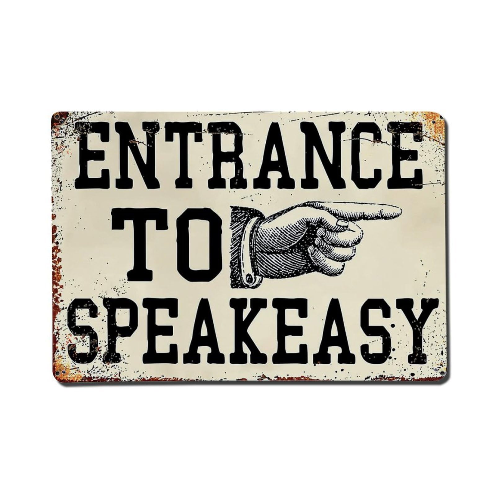 Entrance To Speakeasy Sign Tin Sign Metal Poster Vintage Metal Signs for Home Man Cave Bar Cafe Kitchen laundry room Wall Decorations Gift 8x12Inch