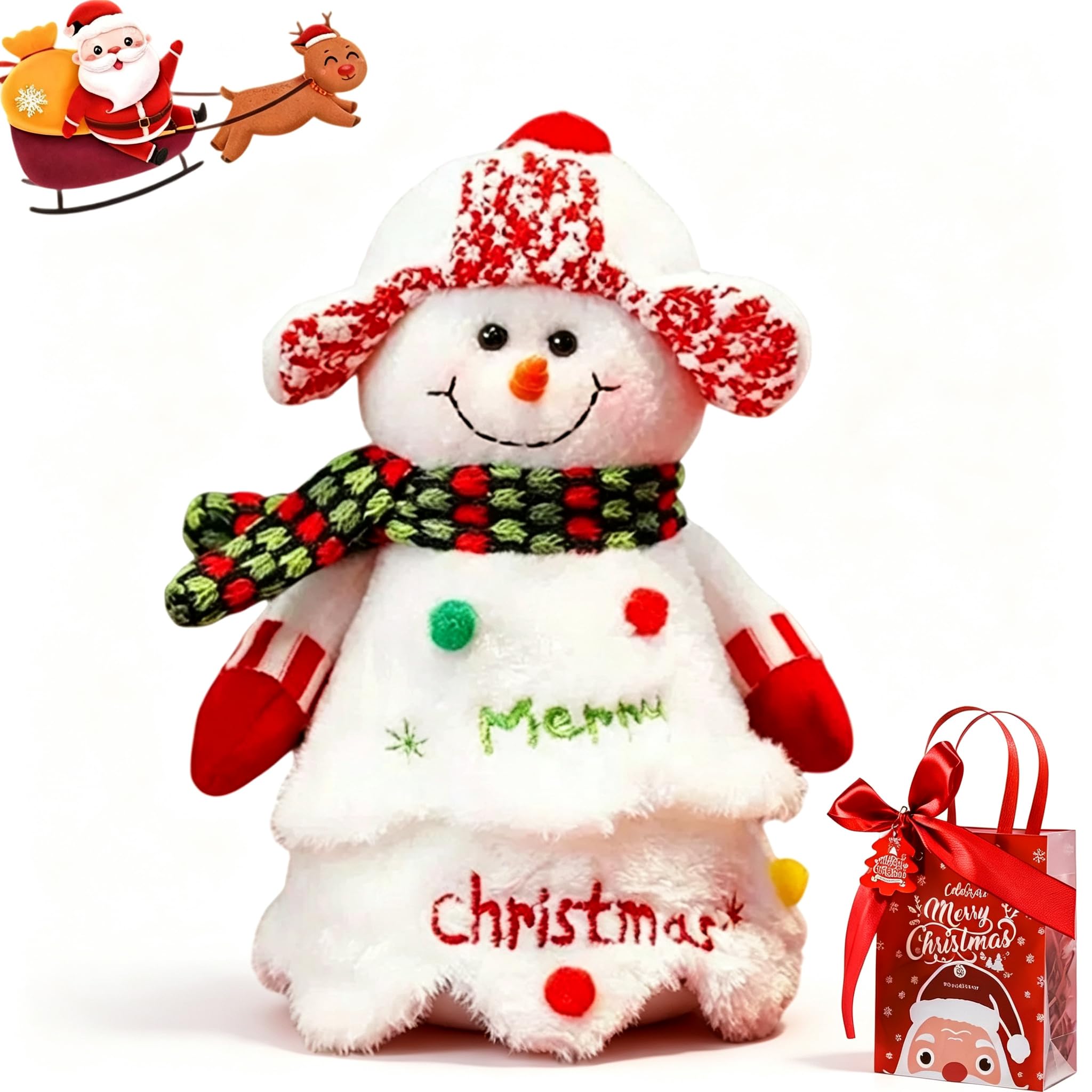 Christmas Gift Bags With Zipper, Reusable Xmas Treat Pouches (1PC-C)