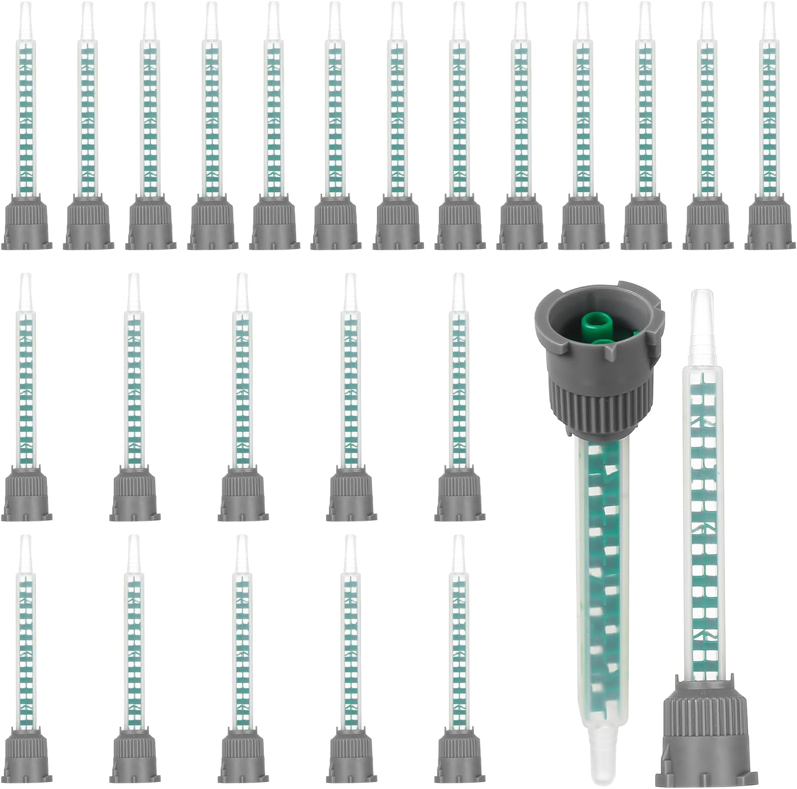 25 Pcs Epoxy Mixing Nozzle Tips, Square Static Mixer Tips, Epoxy Spray Gun Nozzles, Resin Mixer Adhesive Gun Nozzles for AB Glue Cartridges(1:1 Applicator Ratios)