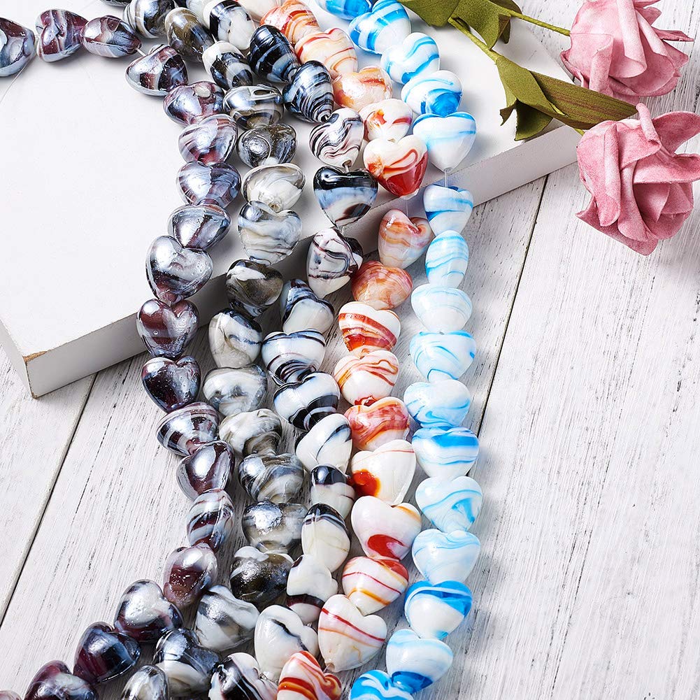 Amazon | Beadthoven 約100個入り 20x20mm 混合色 ハート 手作り