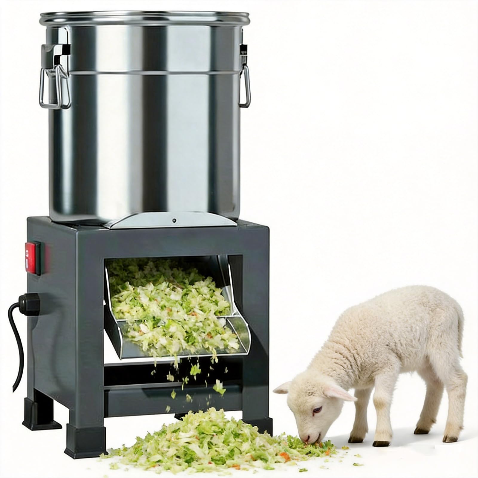 ZTGL 2500w Poultry Feed Processor & Bing Crusher, Heavy-Duty Vegetable Chopper, Small Household Poultry Feed, Stainless Steel Vegetable Dicer Home Cooking And Farm Use,2500W