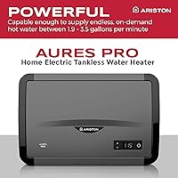 Vista 3 de Ariston Aures Pro - Calentador de agua eléctrico sin tanque para todo el hogar, 18kW, 240 voltios, 3.51 GPM