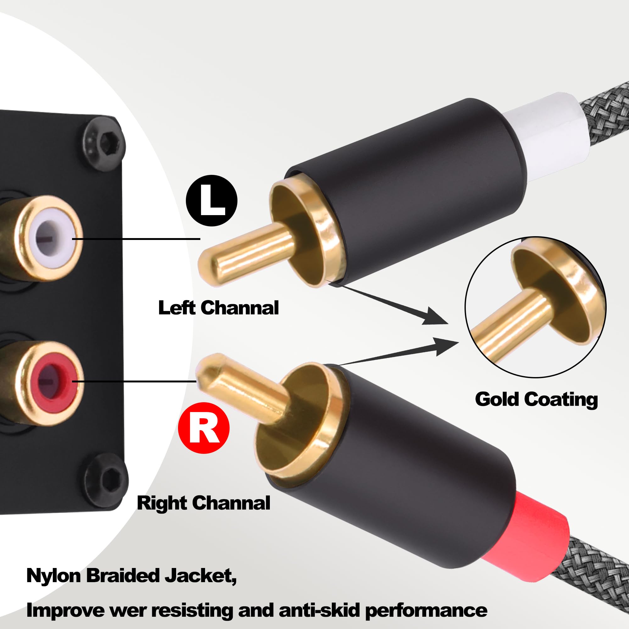 Isolatore RCA Ground Loop Isolatore Filtro Rumore Eliminatore di ronzio 2 Canali Isolatore di Segnale Audio RCA Guscio in Alluminio per Sistema Stereo Casa Altoparlante Lettore Audio Auto