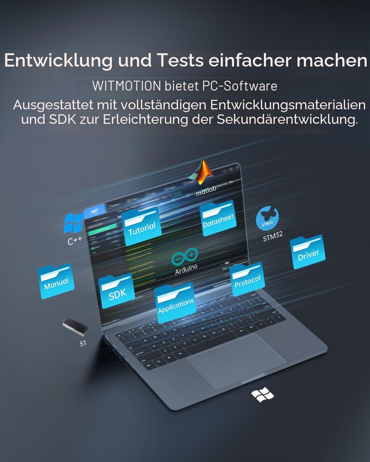 [Hochpräziser 0,1°-Beschleunigungsmesser] HWT901B-RS485 3-Achsen-Beschleunigungsmesser + Gyroskop + Neigungsmesser + Digitalkompass + Luftdruck + Höhe, 9-Achsen-Beschleunigungssensor, IMU-Sensor