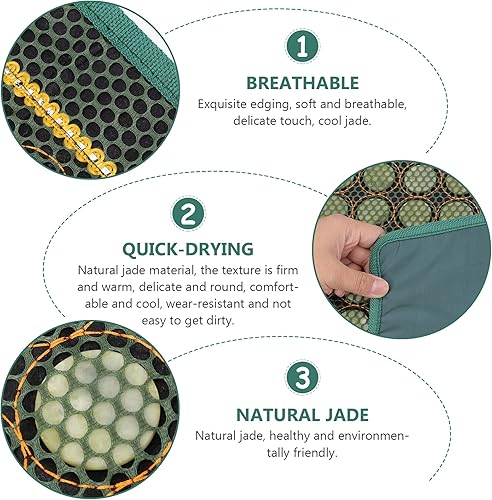 Miniatura 5 de Lurrose Cojín de masaje de jade natural Estera de piedra de germanio Colchón de masaje turmalina Almohadilla de cama de fisioterapia térmica