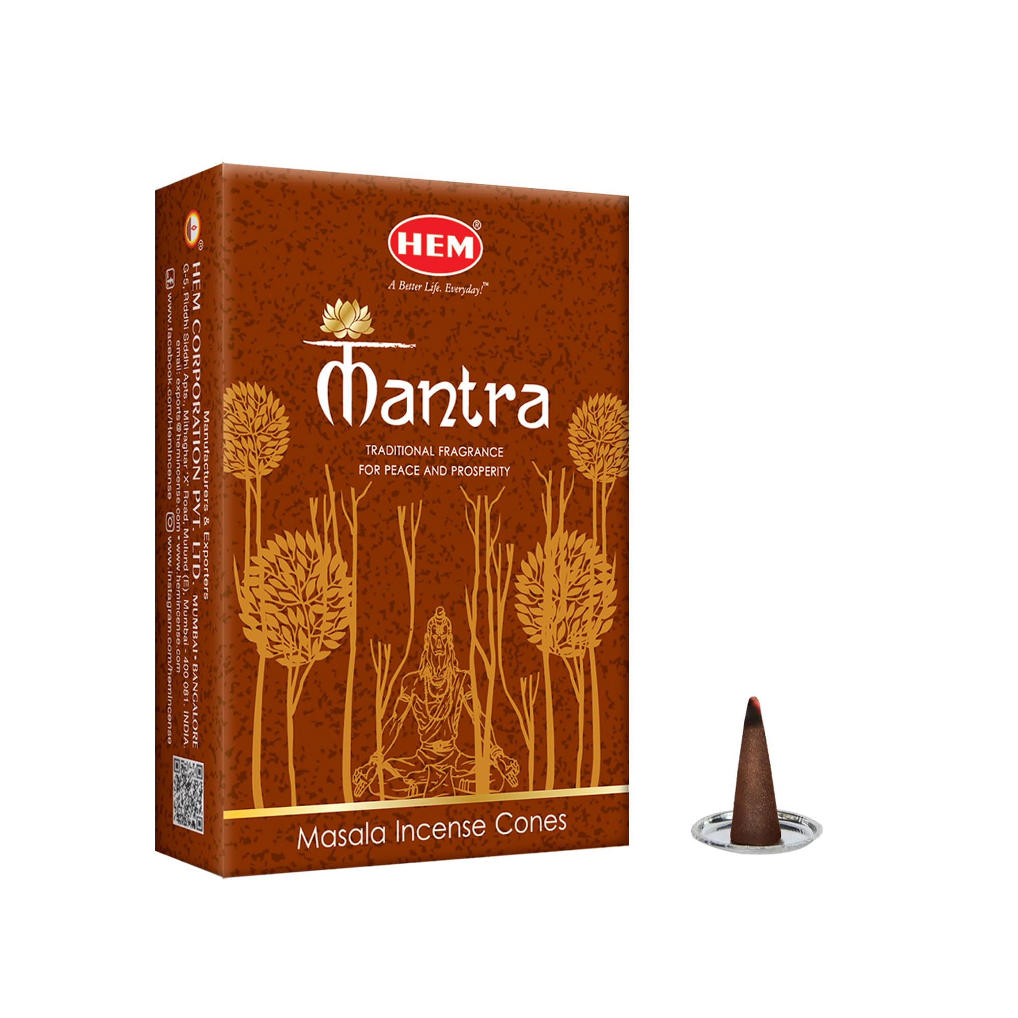 HEM Mantra Masala Big Incense Cone | Non Charcoal & Bamboo Less Dhoop Cones for Pooja, Meditation, Relaxation & Yoga | Dhoop batti with Holder | Pack of 6-picture-26