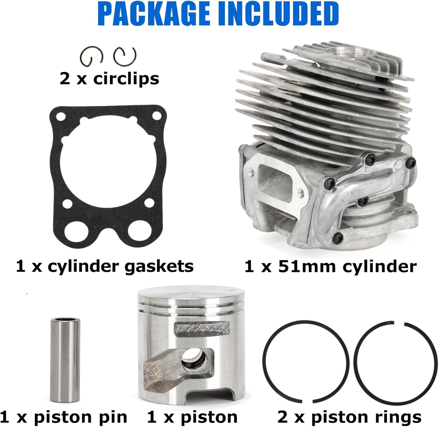 psler 51mm Cylinder Piston Kit - Replace 581476102 581476103 Cylinder Assembly Piston Overhaul Kit Compatible with Husqvarna Power Cutter K760 II K760 Active II K770