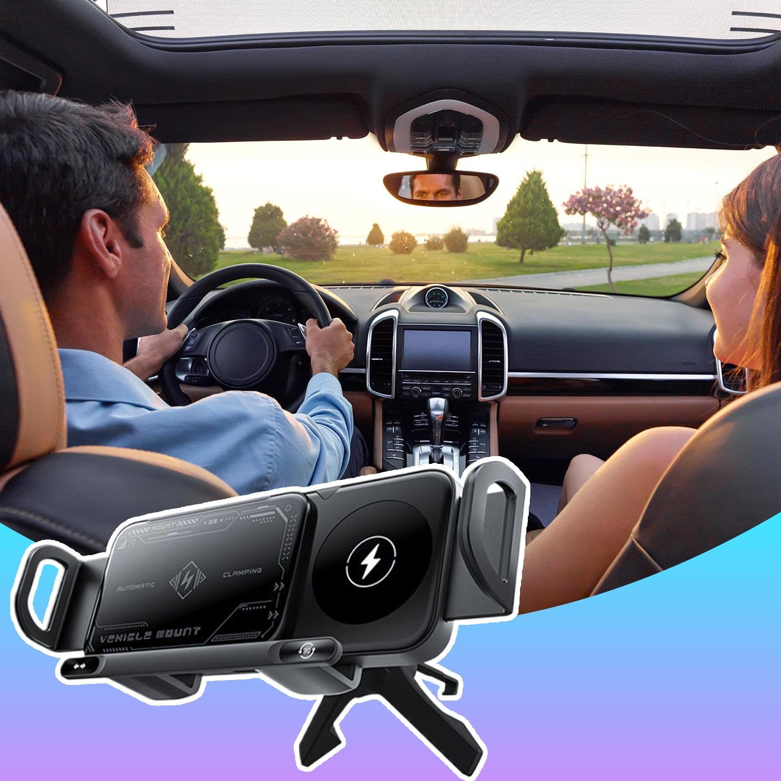 Caricatore Wireless Auto Supporto Telefono Cruscotto