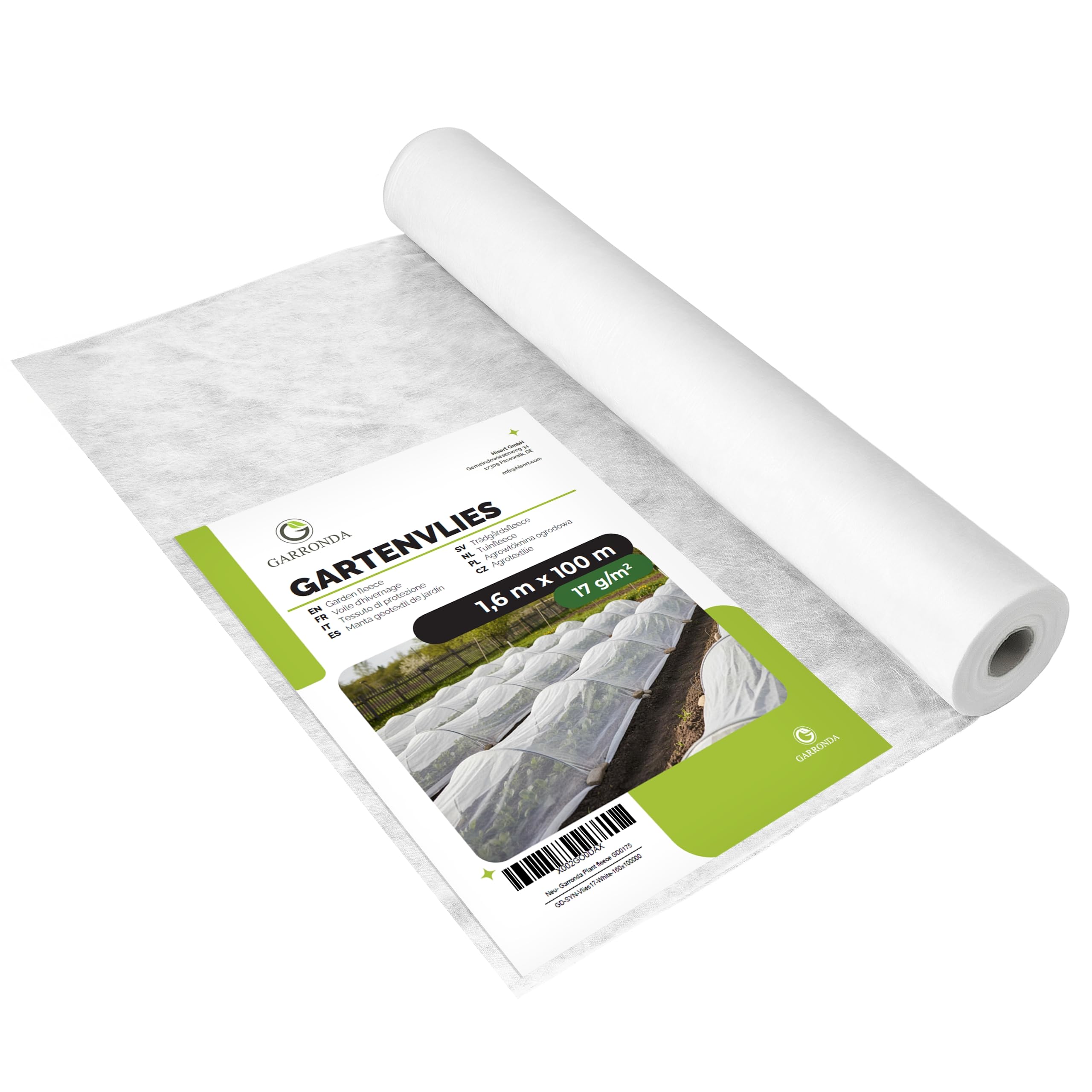 Garronda Voile d’Hivernage 1,6 x 100 m pour Plantes 17 g/m² Blanc GD-0175