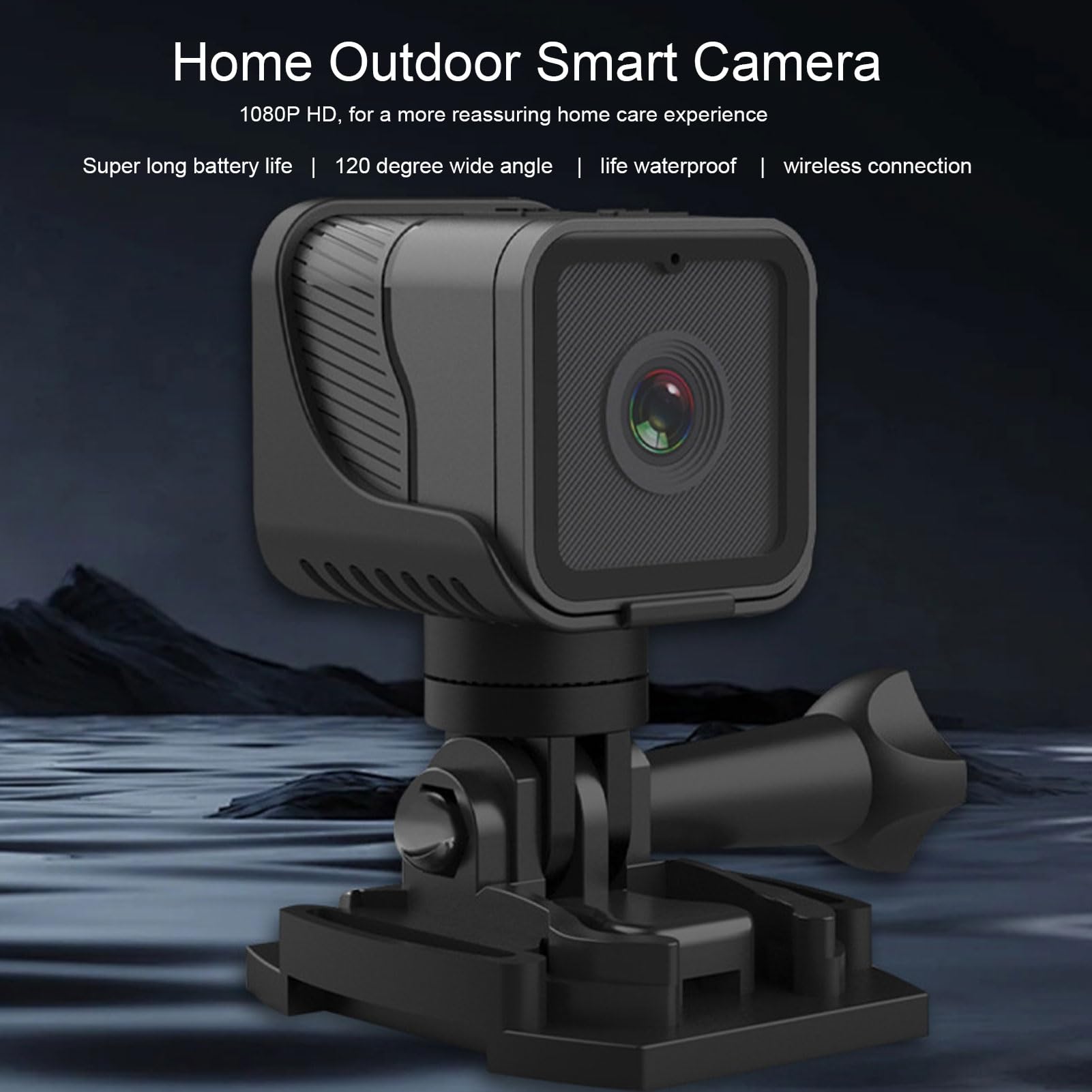 Zestaw do Montażu Kamery na Kierownicy Roweru, Mini Sportowa Kamera Wideo 1080P, Wodoodporna Kamera Rowerowa o Kącie 120°, WiFi, Aplikacja na Telefon, do Kasku Rowerowego na