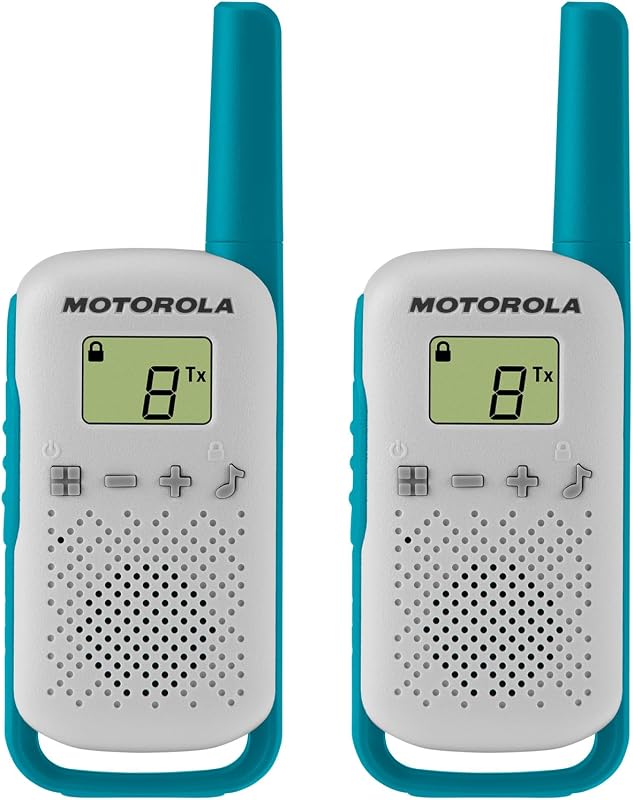 T114, Talkabout, Boy Girls Kid Two-Way Radios, Battery Operated, 22 Channel Walkie Talkies, 16 Mile, White/Blue, 2 Pack