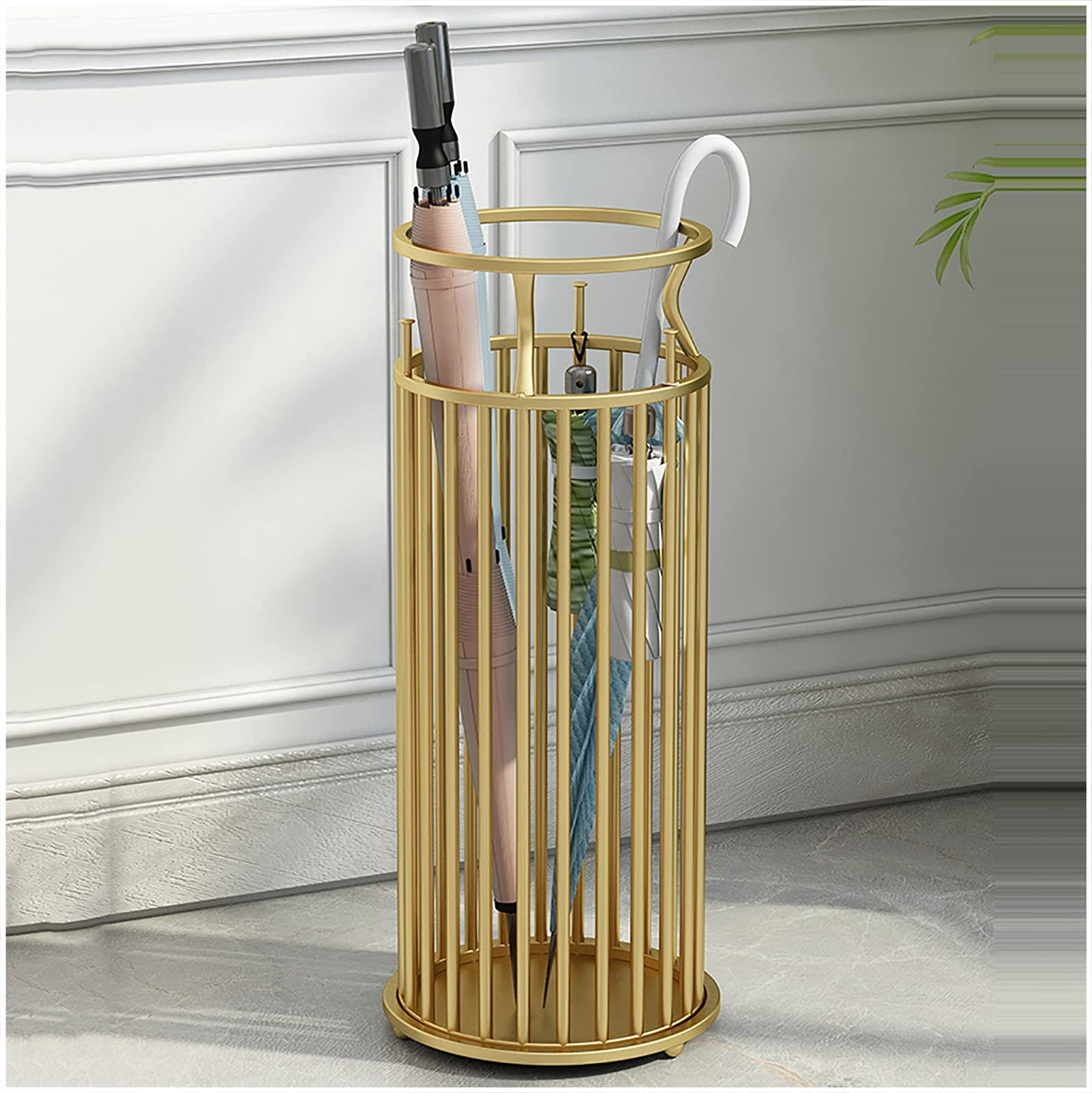 Porte-parapluie long et court en métal rond pour entrée de bureau