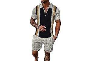 Men's Summer 2-Piece Polo Suit