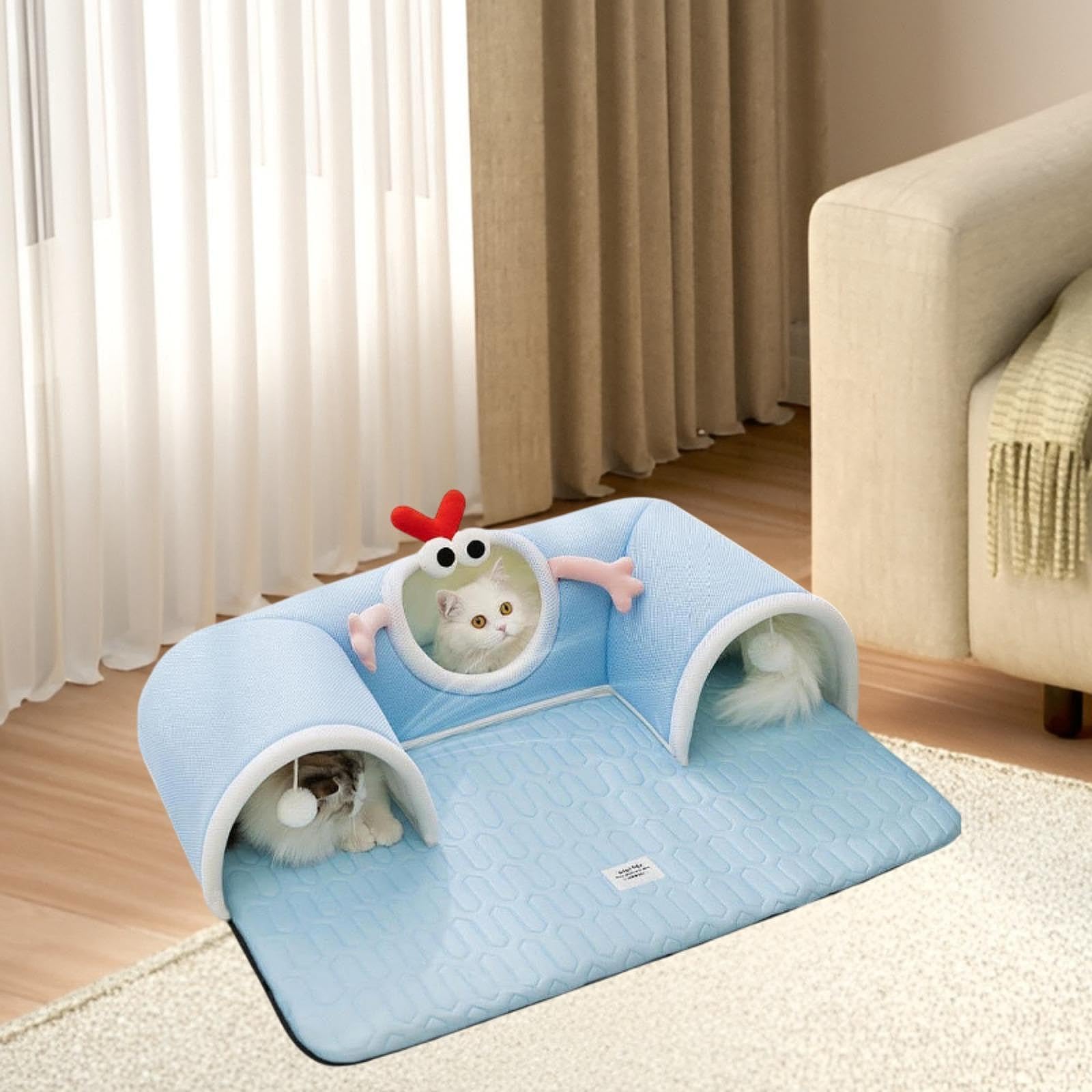 Tunnel Interactif pour Chats et Petits Animaux, avec Tube pour Chatons et Lapins, XL