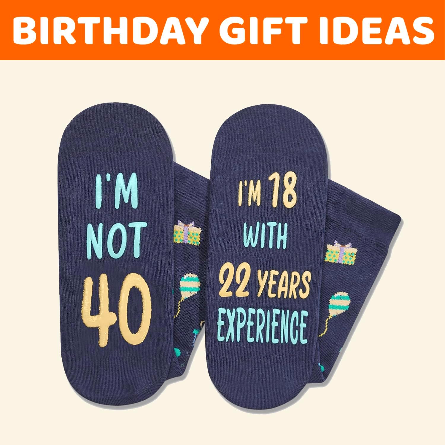 HAPPYPOP Birthday Gifts for Men Women - Socks for 36 37 38 39 40 Year Old with Greeting Card - Image 6