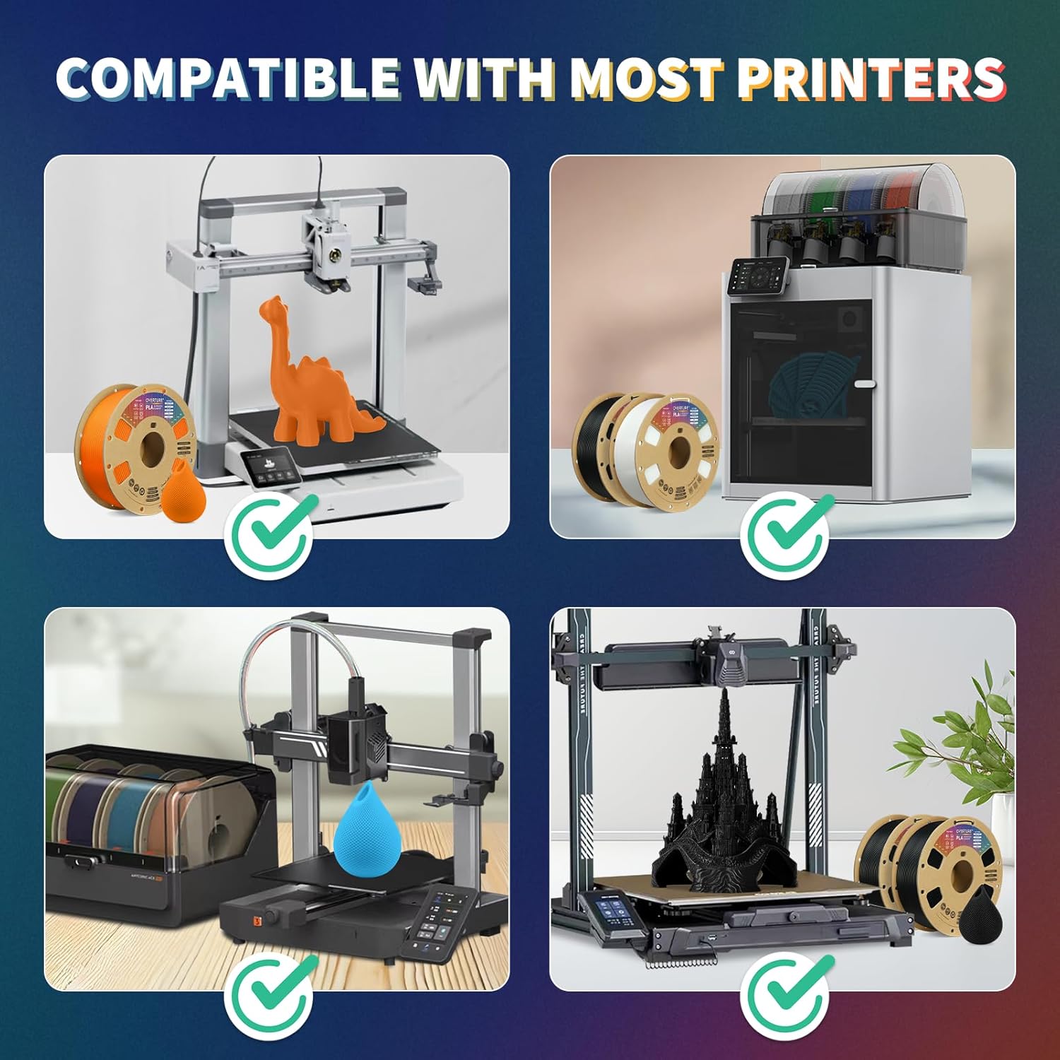 OVERTURE Glow PLA Filament 1.75mm 3D Printer Filament, 1kg Spool (2.2lbs), Dimensional Accuracy +/- 0.02 mm, Fit Most FDM Printer (Green (Glow in Dark)) - Image 6