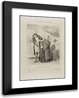 ArtDirect Charles Emile Jacque 19x24 Black Modern Framed and Double Matted Art Print Titled Contraband at The Hospital (Plate 26)