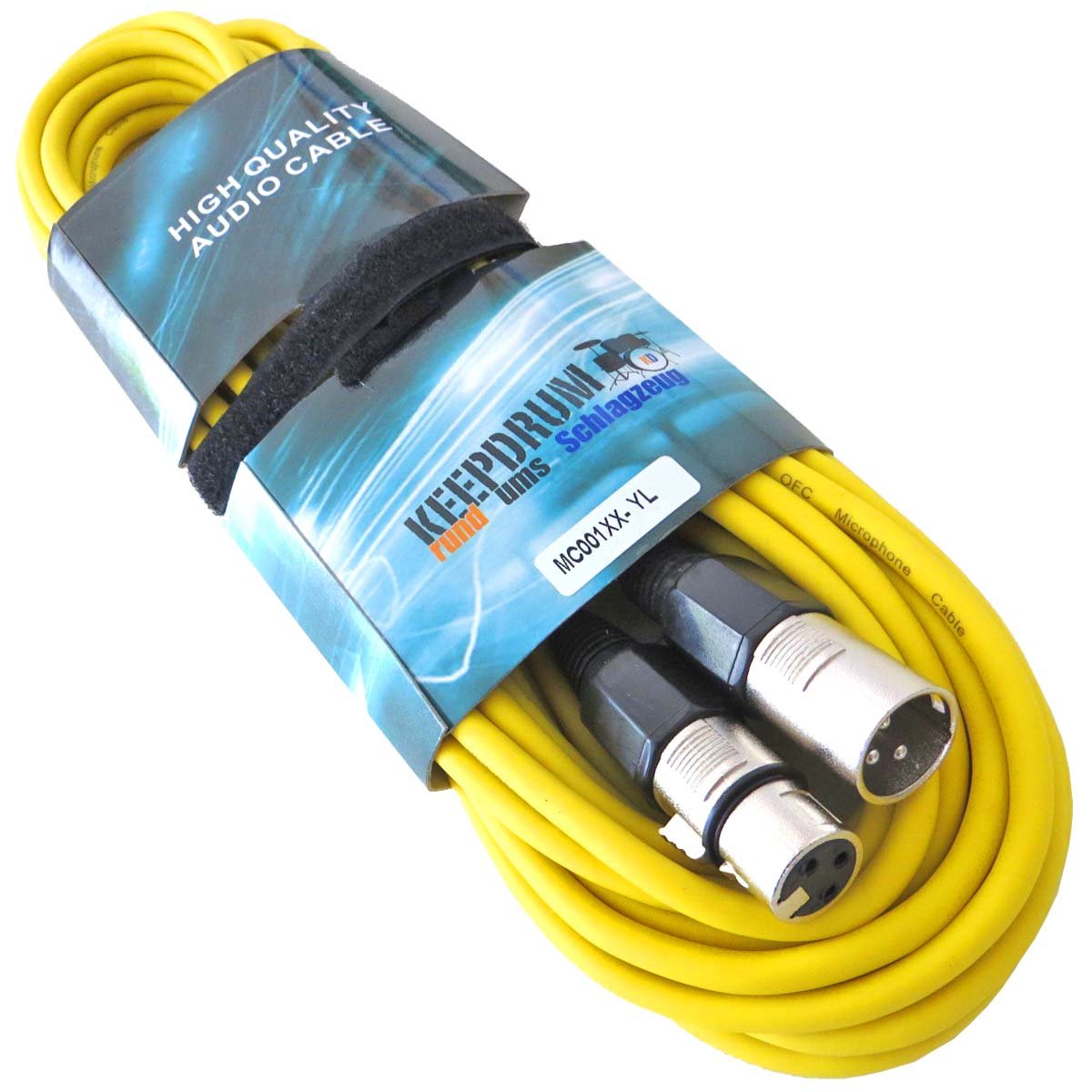 keepdrum MC-001XX YW - Cable de micrófono (10 m, 4 unidades), color amarillo