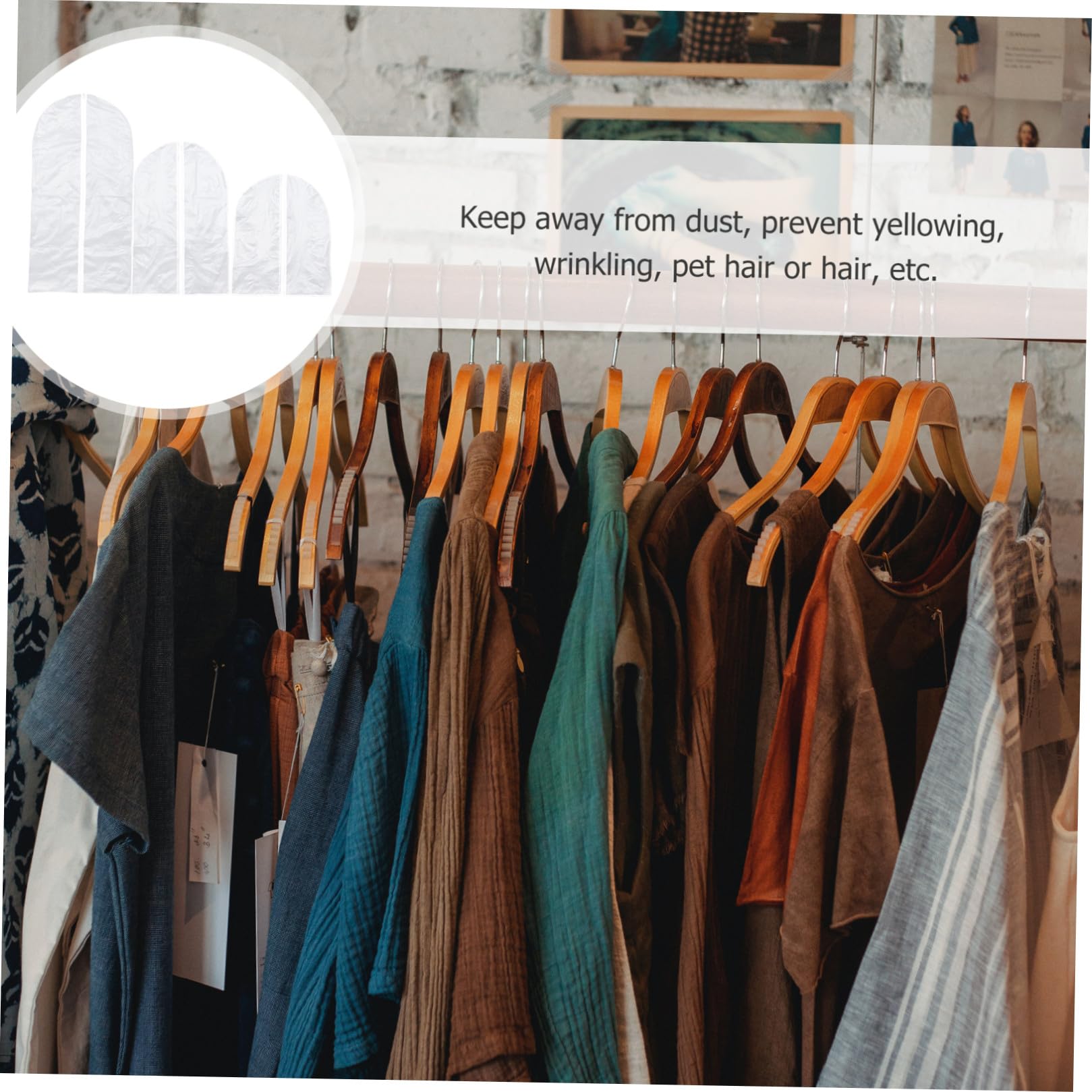 Amosfun 10piezas Fundas Antipolvo Transparentes para Ropa Incluye Protectoras para Abrigos y Vestidos para Guardar Trajes y Abrigos el Armario