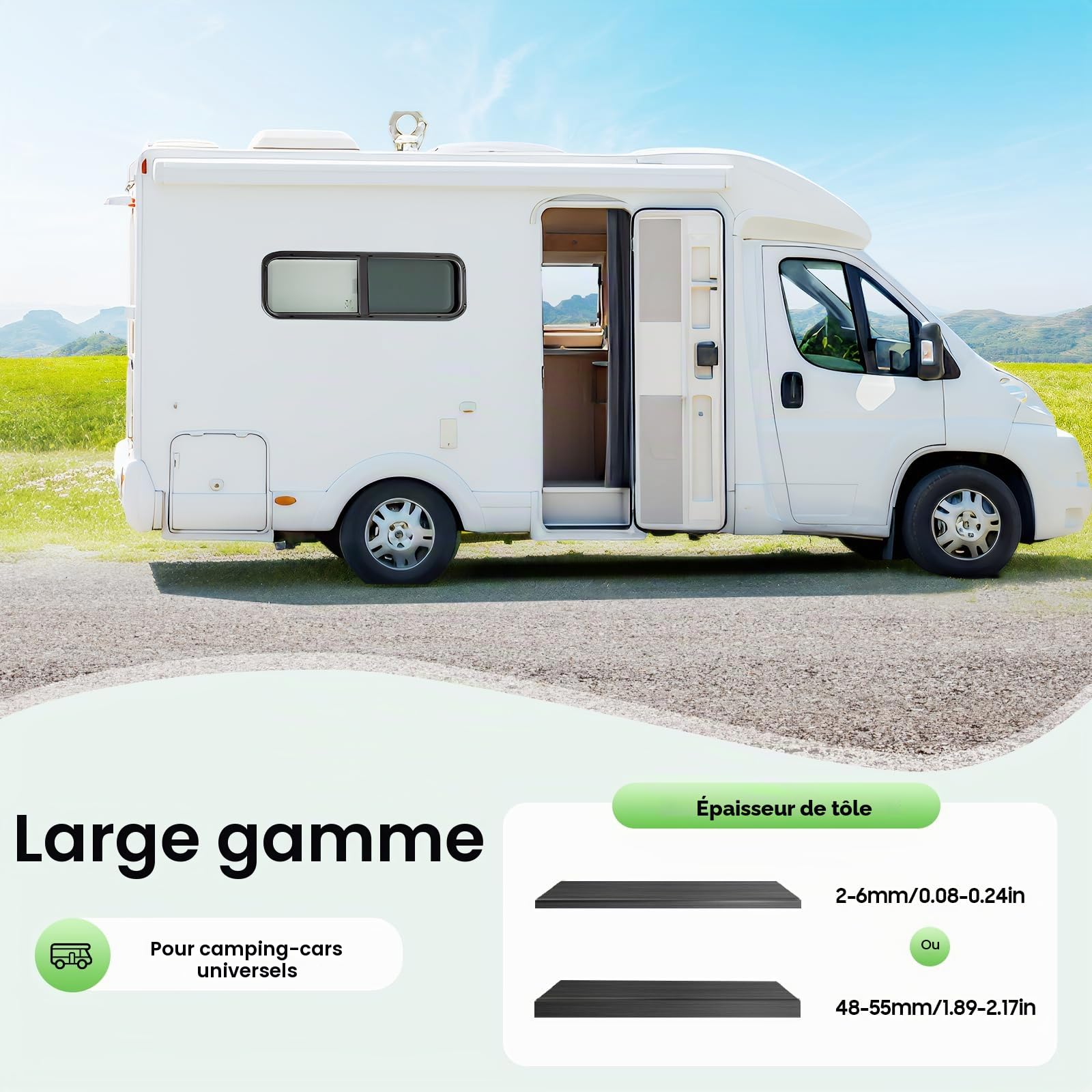 Fenêtre latérale teintée pour caravane - Protection contre les insectes - 900 x 300 mm - Fenêtre basculante à fermeture éclair - Pour camping-car, caravane