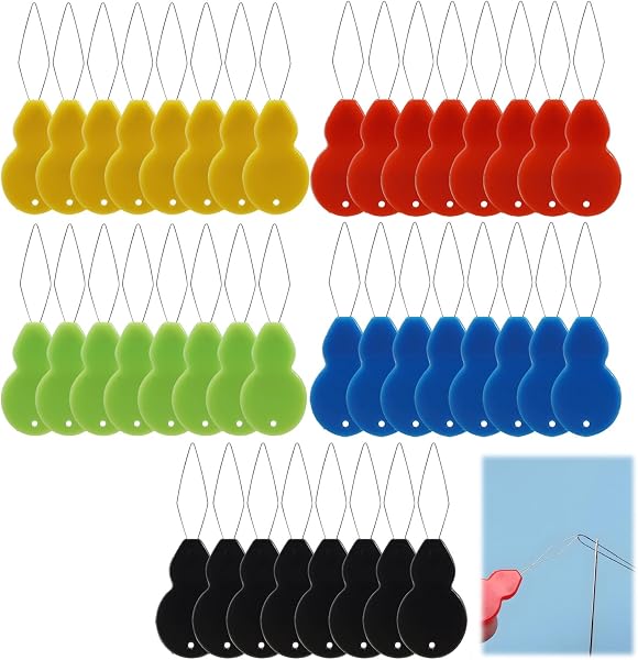 40 Pack Brass Needle Threaders in assorted colours