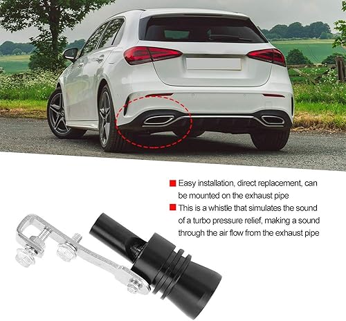 Miniatura 3 de Sonido turbo del coche, silbato de la abrazadera del tubo de la válvula de descarga simulador de aleación de aluminio Turbo sonido silenciador de
