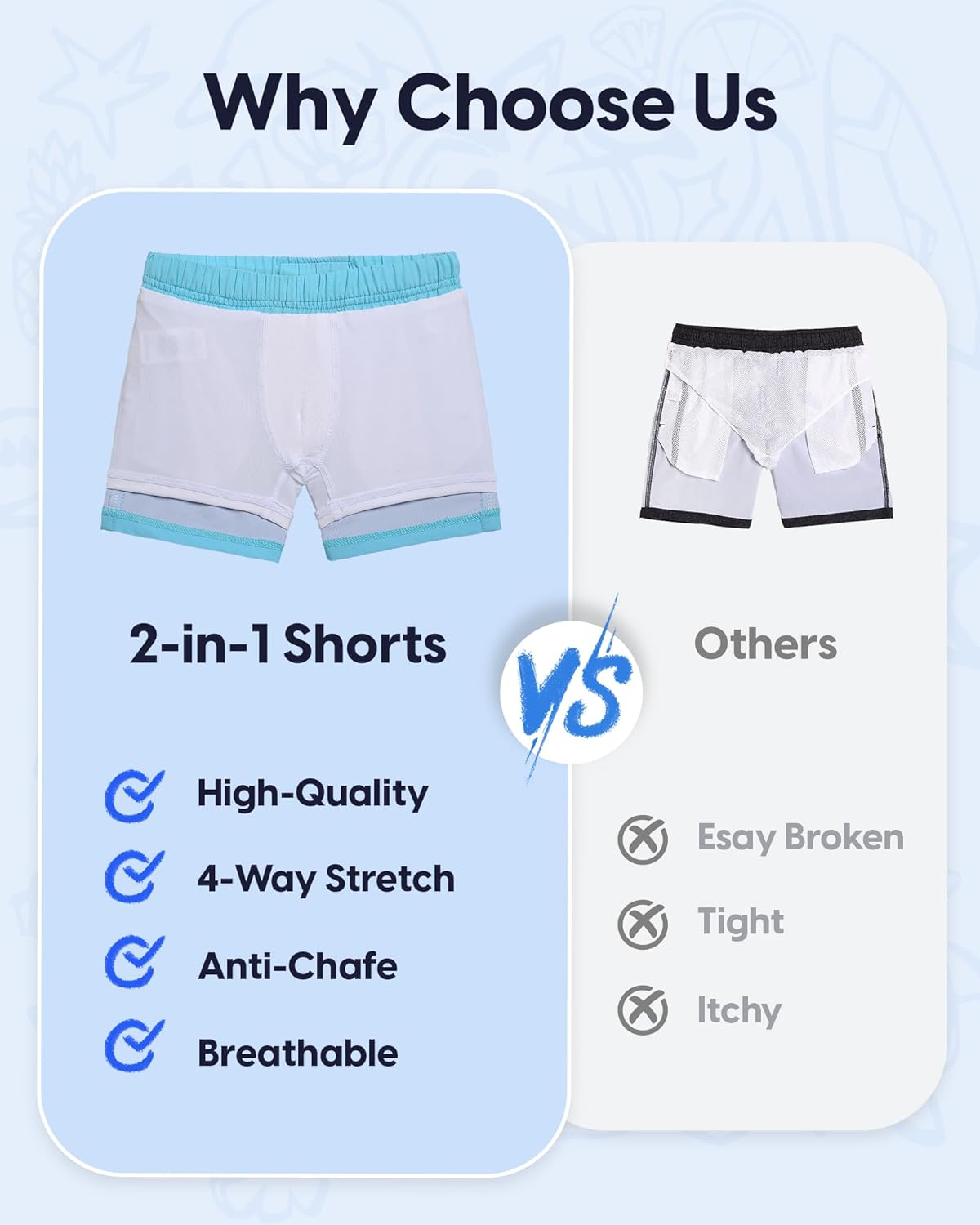 maamgic Boys Swim Trunks with Compression Liner Quick Dry Swim Shorts Anti-Chafe Boy Bathing Suit - Image 3