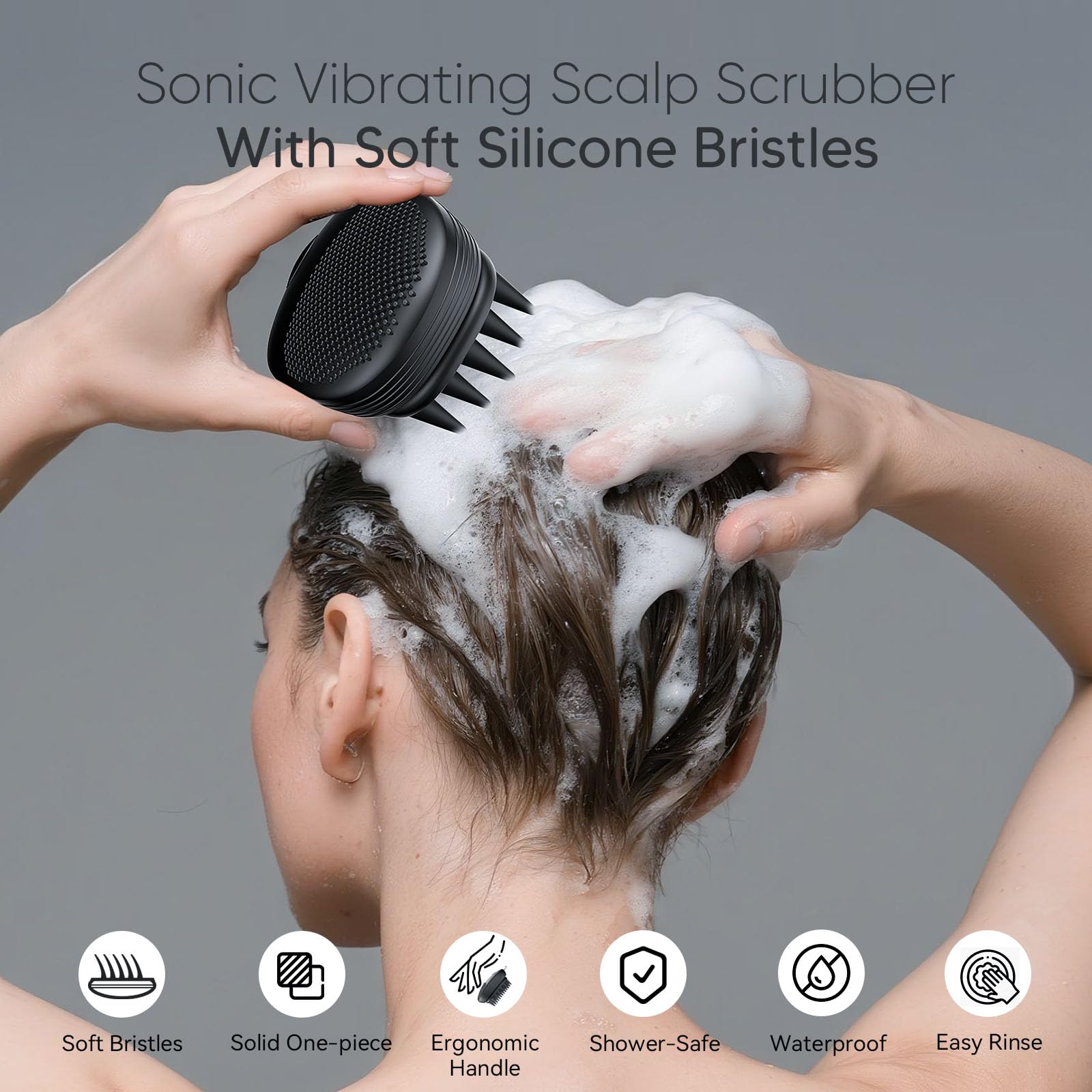 Amazon.com : EKZ Sonic Vibrating Scalp Massager Shampoo Brush: Electric  Silicone Hair Scrubber for Deep Scalp Clean, Dandruff Removal, Exfoliation,  Stress Relief & Hair Growth –Suitable for Women, Men, Kids & Pets :