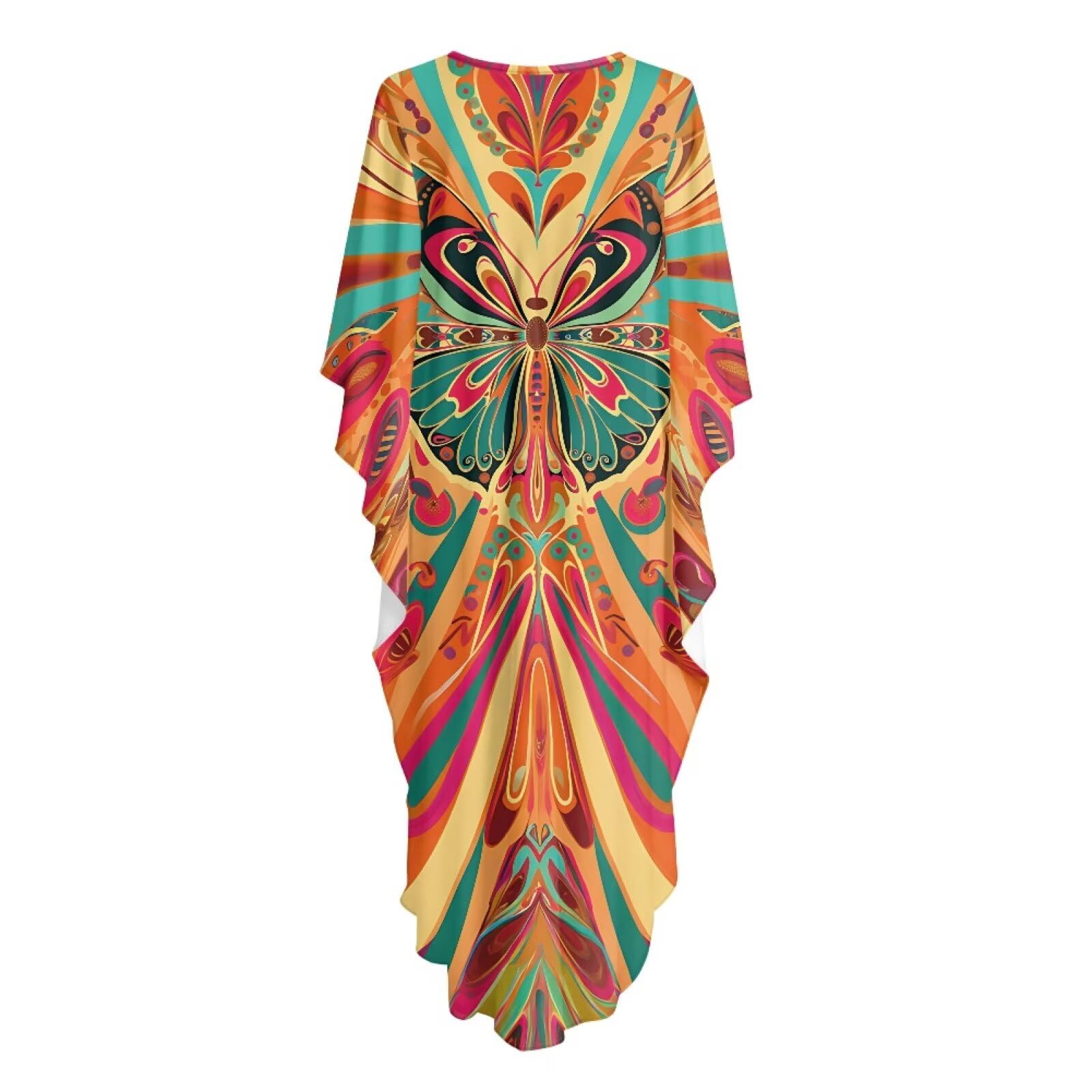 Poceacles Maxi abito estivo da donna, caftano taglie forti, da spiaggia, copricostume da bagno da viaggio