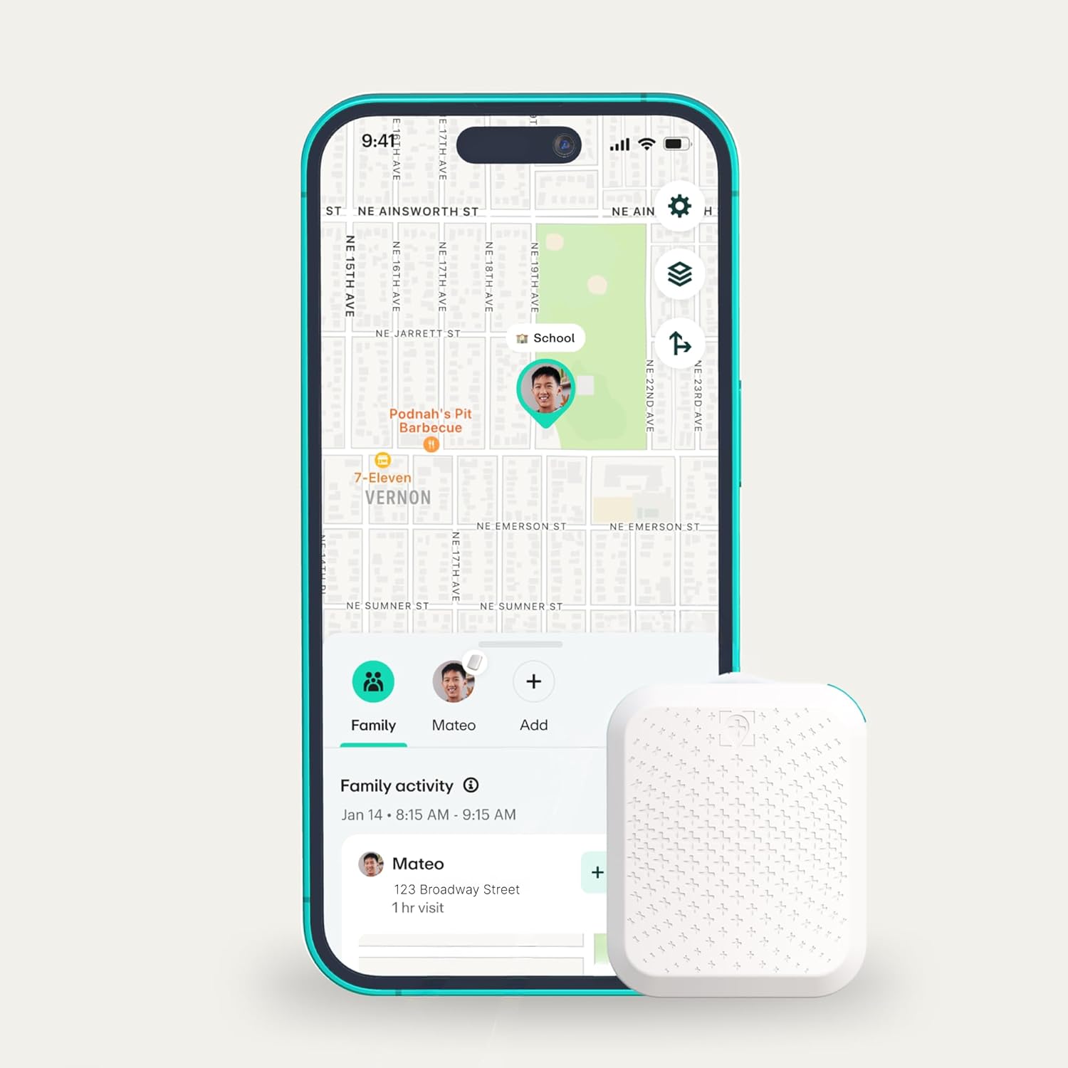 Greenlight Safe Kids - Real Time GPS Tracker for Kids and Seniors with SOS Button, Safe Zone Alerts, Advanced Indoor & Outdoor Tracking, No Phone Needed, Up to 30 Day Battery Life