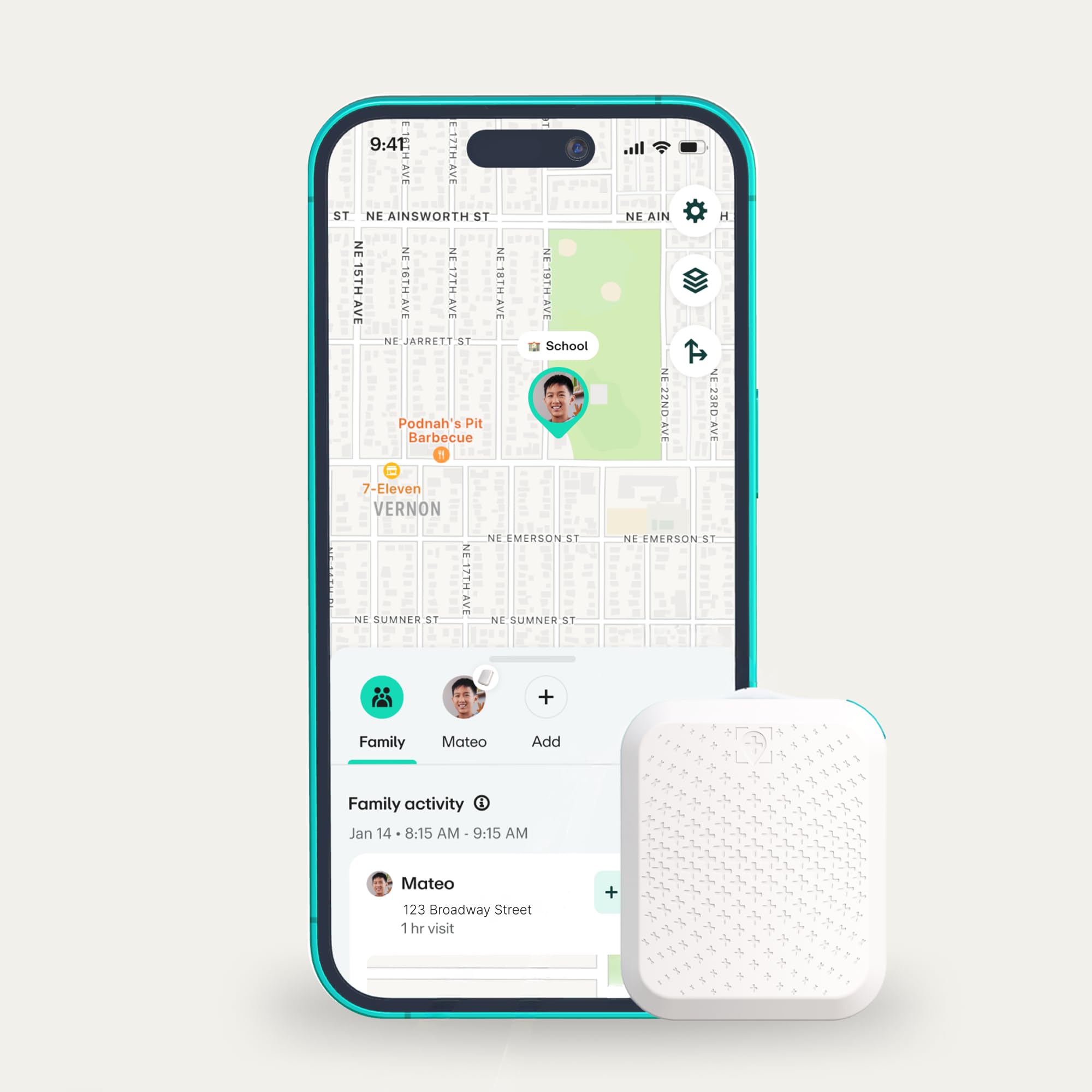 Greenlight Safe Kids - Real Time GPS Tracker for Kids and Seniors with SOS Button, Safe Zone Alerts, Advanced Indoor & Outdoor Tracking, No Phone